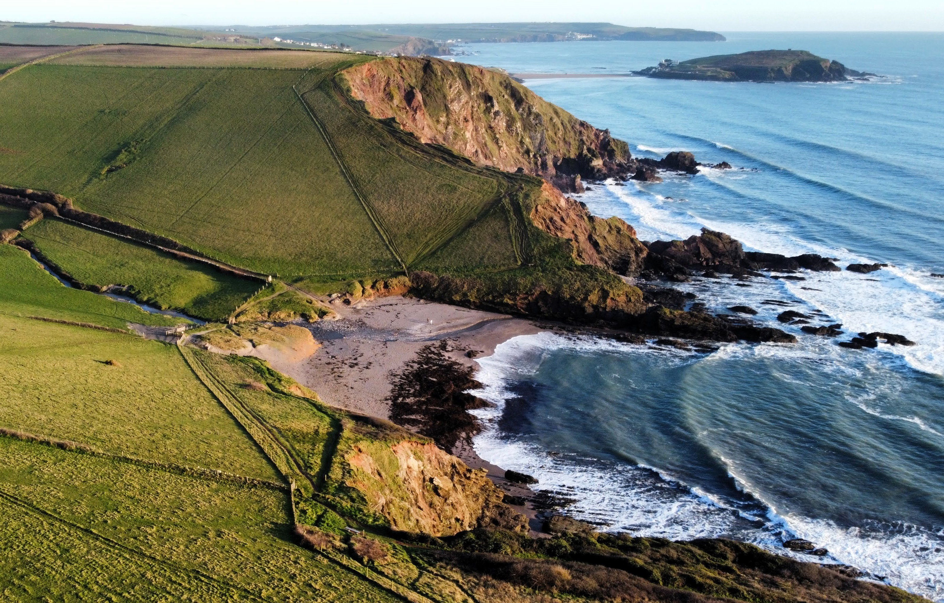 The beach below Ringmore